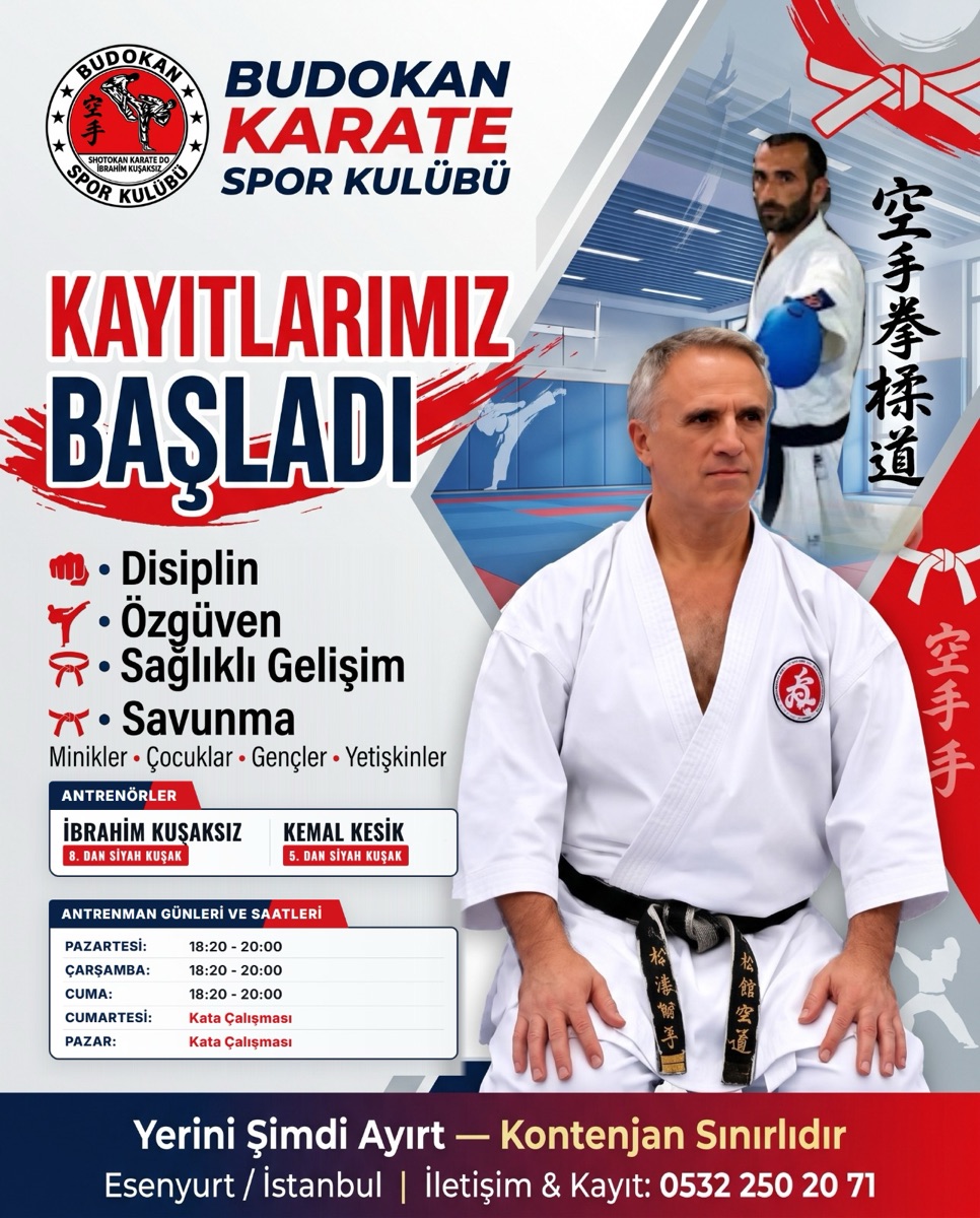 Budokan Karate kayıt afişi
